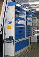 A vise support in a Sprinter racking system 